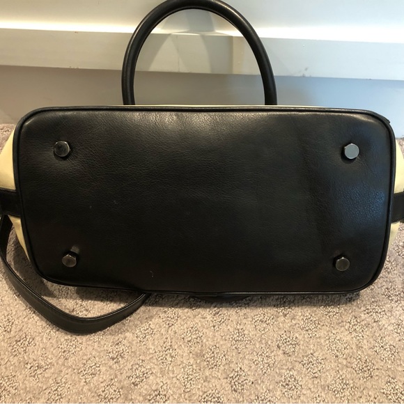 Rebecca Minkoff Leather MAB satchel in cream and black - Picture 3 of 7